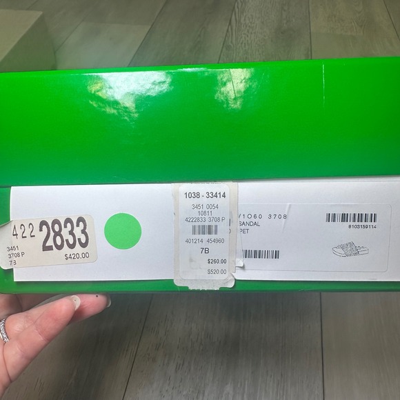 Bottega Veneta green rubber‎ embossed slides pool casual designer size 37 - Picture 3 of 13